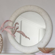 Aspen Round Bone Inlay Mirror